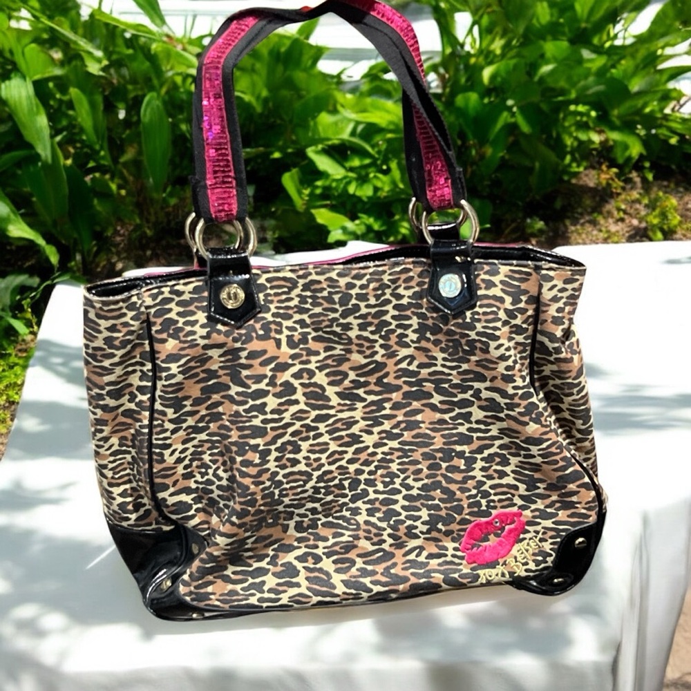Betsey Johnson Betseyville Pink Leopard Tote  Tote Bag - Picture 2 of 8